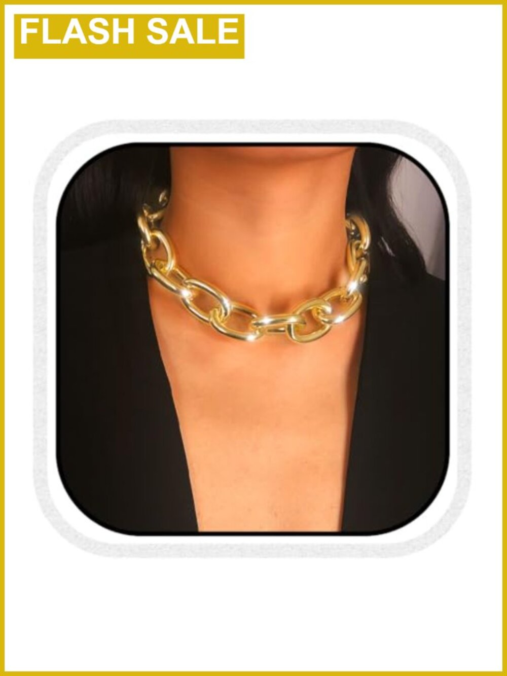 Gold Cuban Link Choker Necklace Boho Chain Fashion Jewelry for Women
